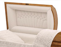 Plush casket interior